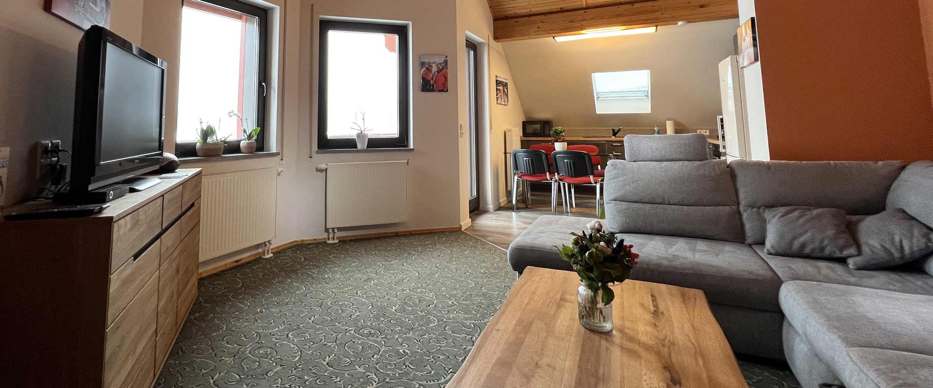 Wohnzimmer mit Ausziehcouch